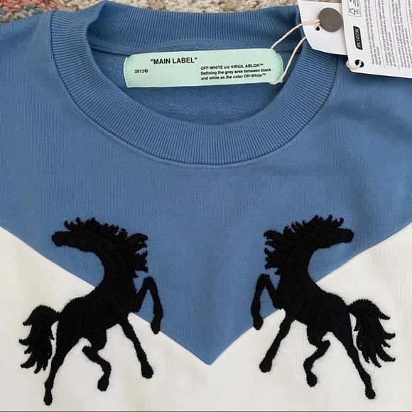 New Off-White c/o Virgil Abloh Horses Crew Neck - Picture 3 of 9